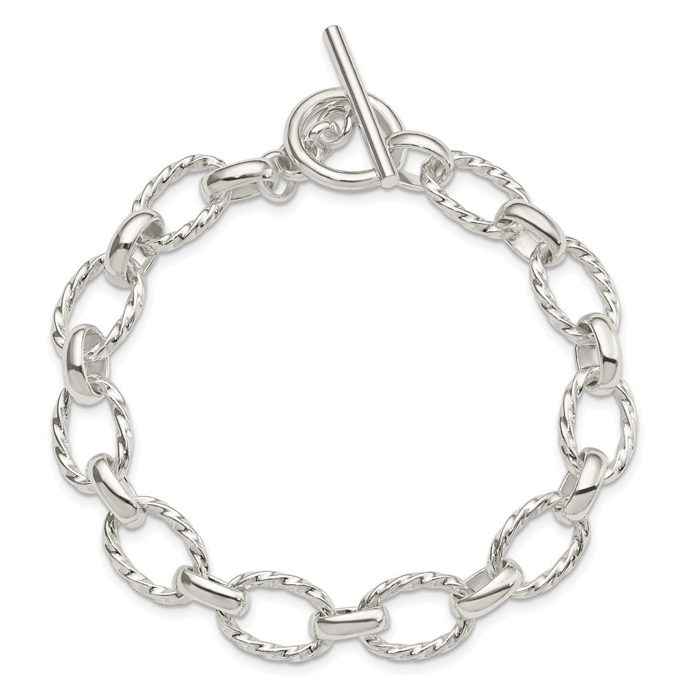8.75 Inch Sterling Silver 8.75Inch Polished Fancy Link Toggle Bracelet