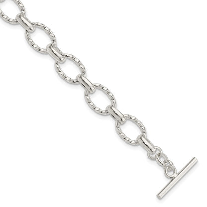 8.75 Inch Sterling Silver 8.75Inch Polished Fancy Link Toggle Bracelet