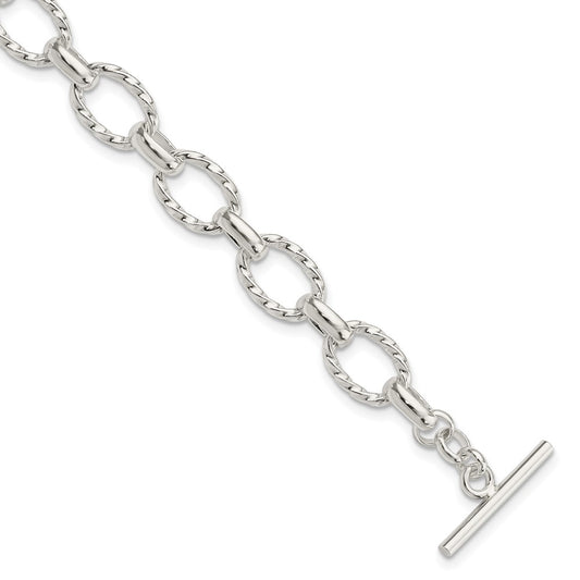8.75 Inch Sterling Silver 8.75Inch Polished Fancy Link Toggle Bracelet