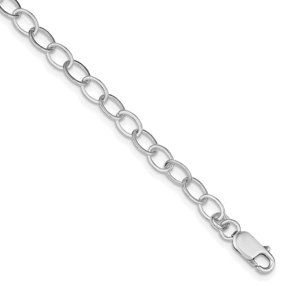 Sterling Silver Amore La Vita Rhodium-Plated Polished 6mm 8.5 Inch Fancy Link With Lobster Clasp Charm Bracelet