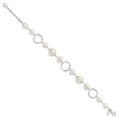 8.5 Inch Sterling Silver Fw Cultured Pearl 8.5In Bracelet