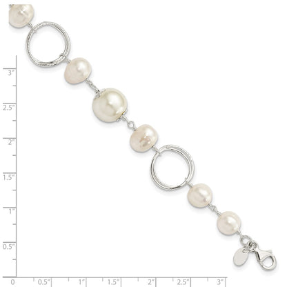 8.5 Inch Sterling Silver Fw Cultured Pearl 8.5In Bracelet