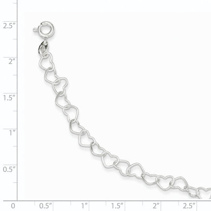 8 Inch Sterling Silver 8Inch Polished Fancy Heart Link Bracelet