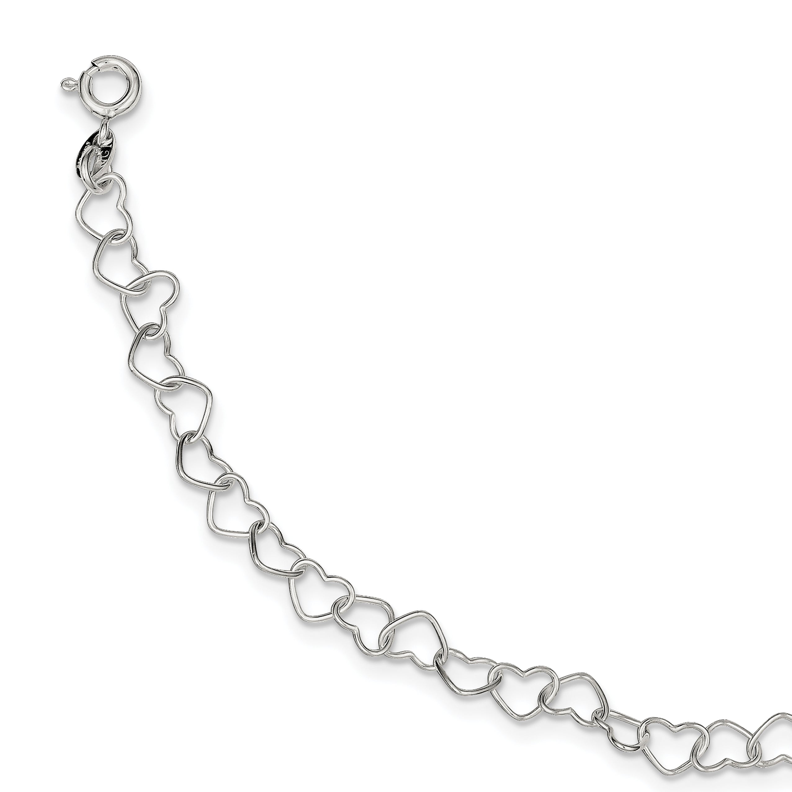 8 Inch Sterling Silver 8Inch Polished Fancy Heart Link Bracelet