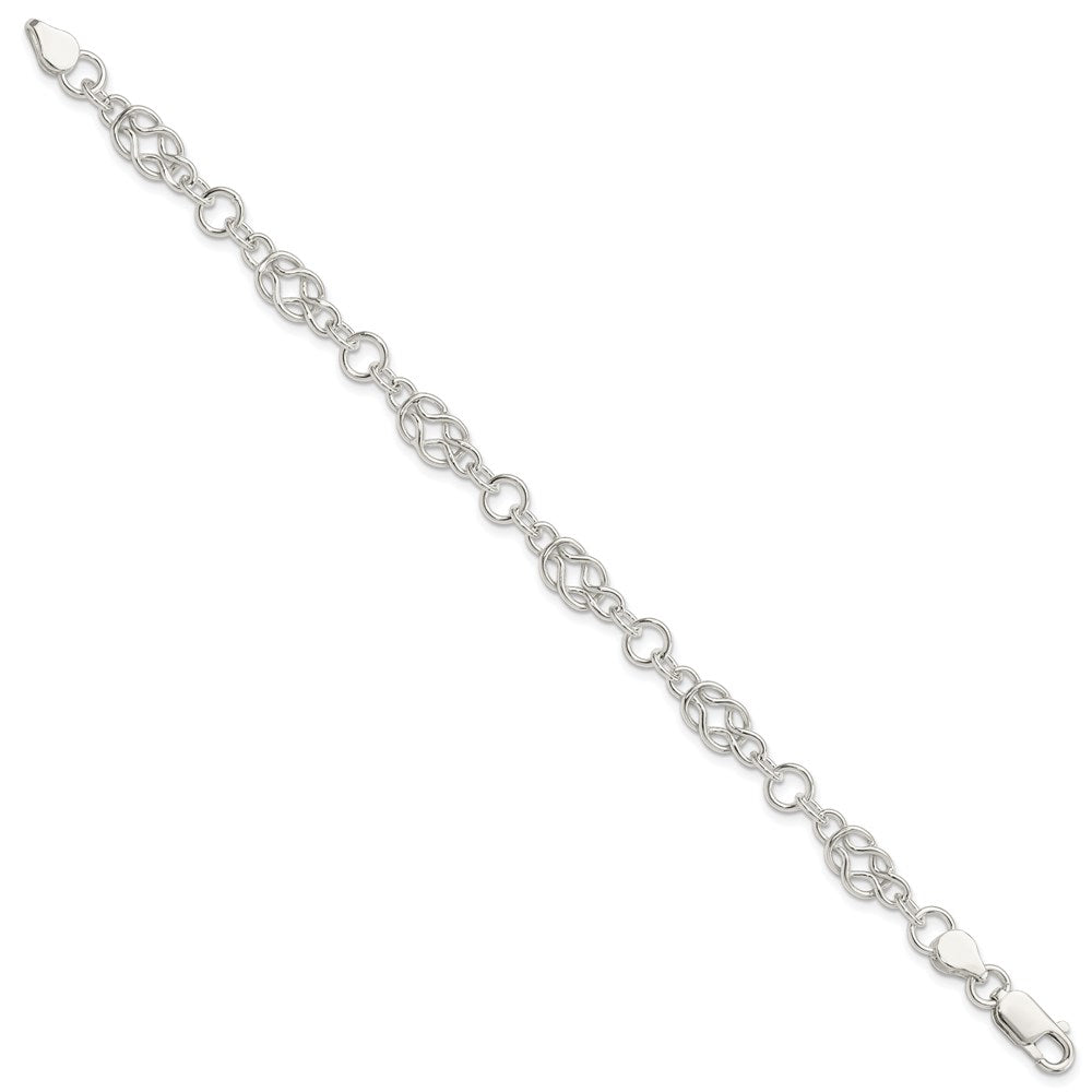 7.5 Inch Sterling Silver 7.5Inch Polished Fancy Knot-Link Bracelet