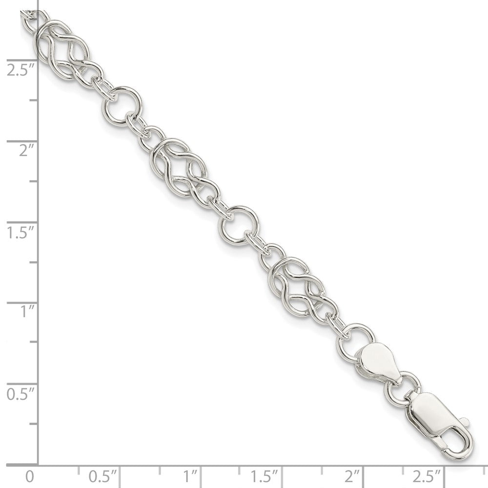 7.5 Inch Sterling Silver 7.5Inch Polished Fancy Knot-Link Bracelet