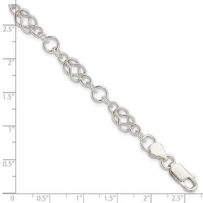 7.5 Inch Sterling Silver 7.5Inch Polished Fancy Knot-Link Bracelet