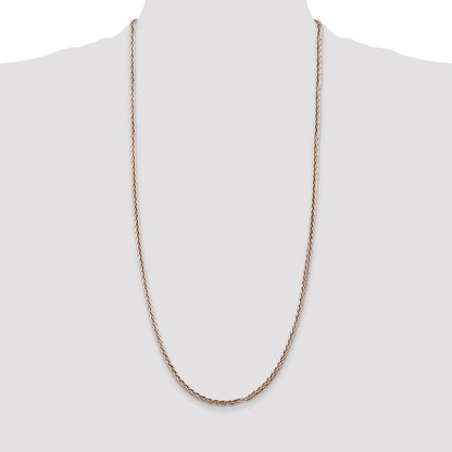 30 Inch Sterling Silver Antiqued 3.25mm Solid Square Spiga Chain Necklace