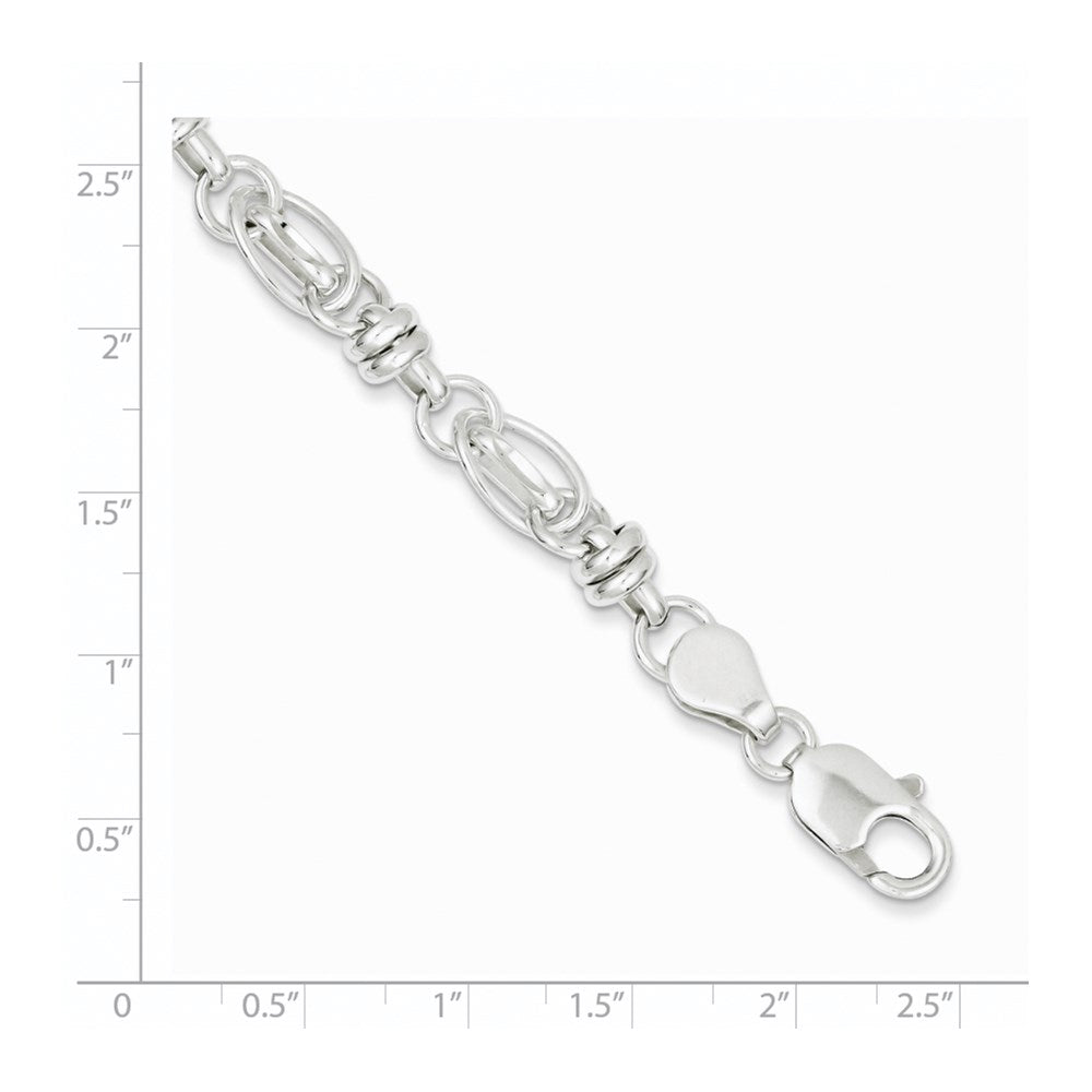 7.5 Inch Sterling Silver 7.5Inch Polished Diamond-Cut Fancy Link Bracelet