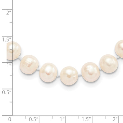 Sterling Silver Rhodium-Plated 8-9mm White Fwc Pearl Necklace