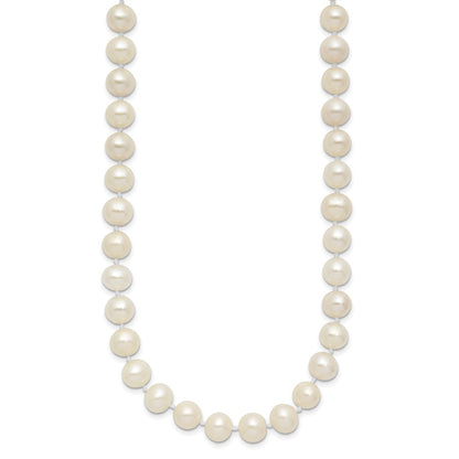 Sterling Silver Rhodium-Plated 7-8mm White Fwc Pearl Necklace