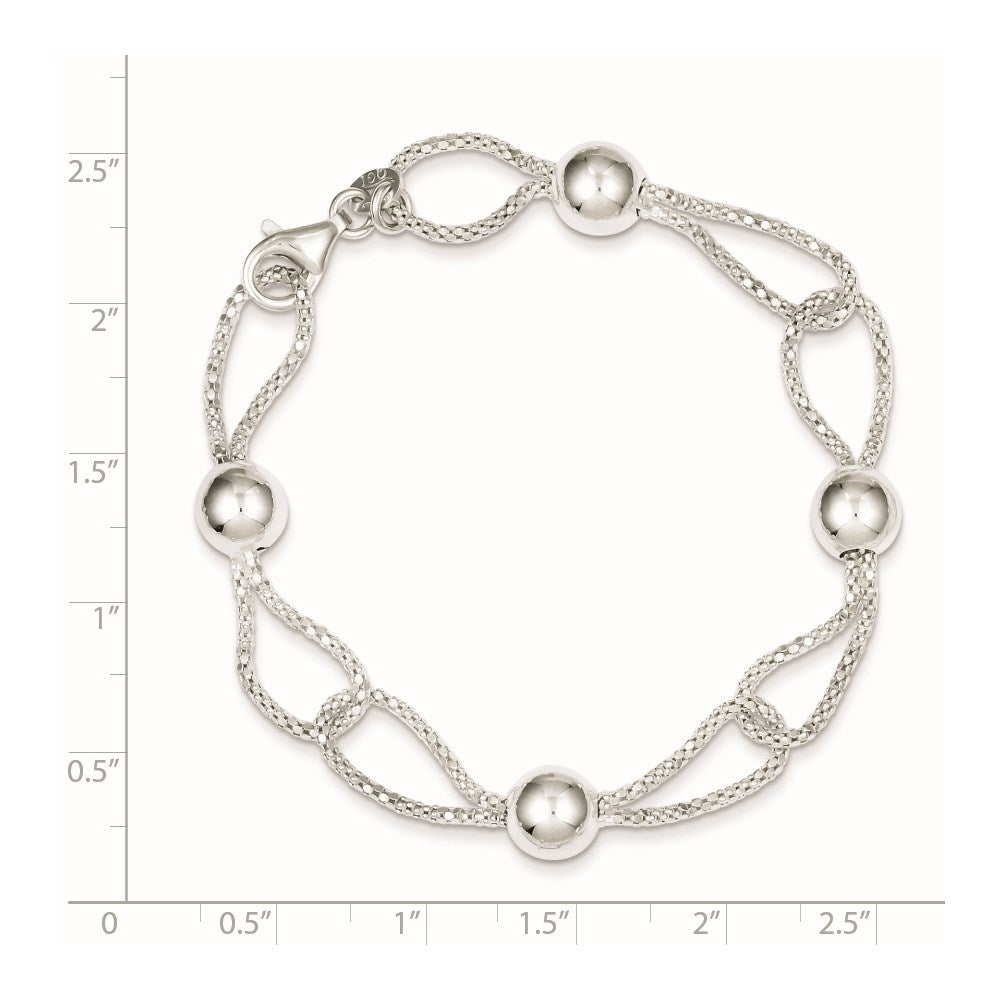 7.75 Inch Sterling Silver Fancy Bracelet
