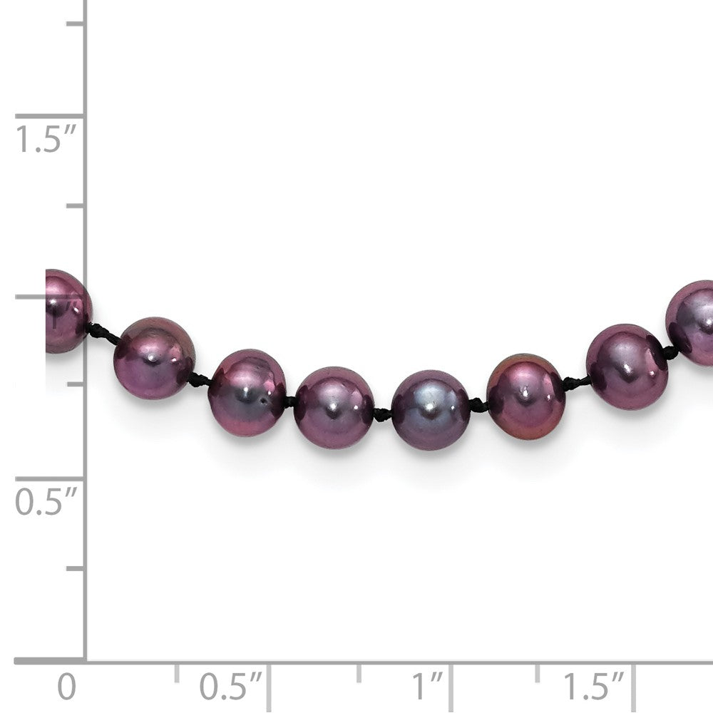 7.25 Inch Sterling Silver Rhod-Plated 5-6mm Black Fwc Pearl Bracelet