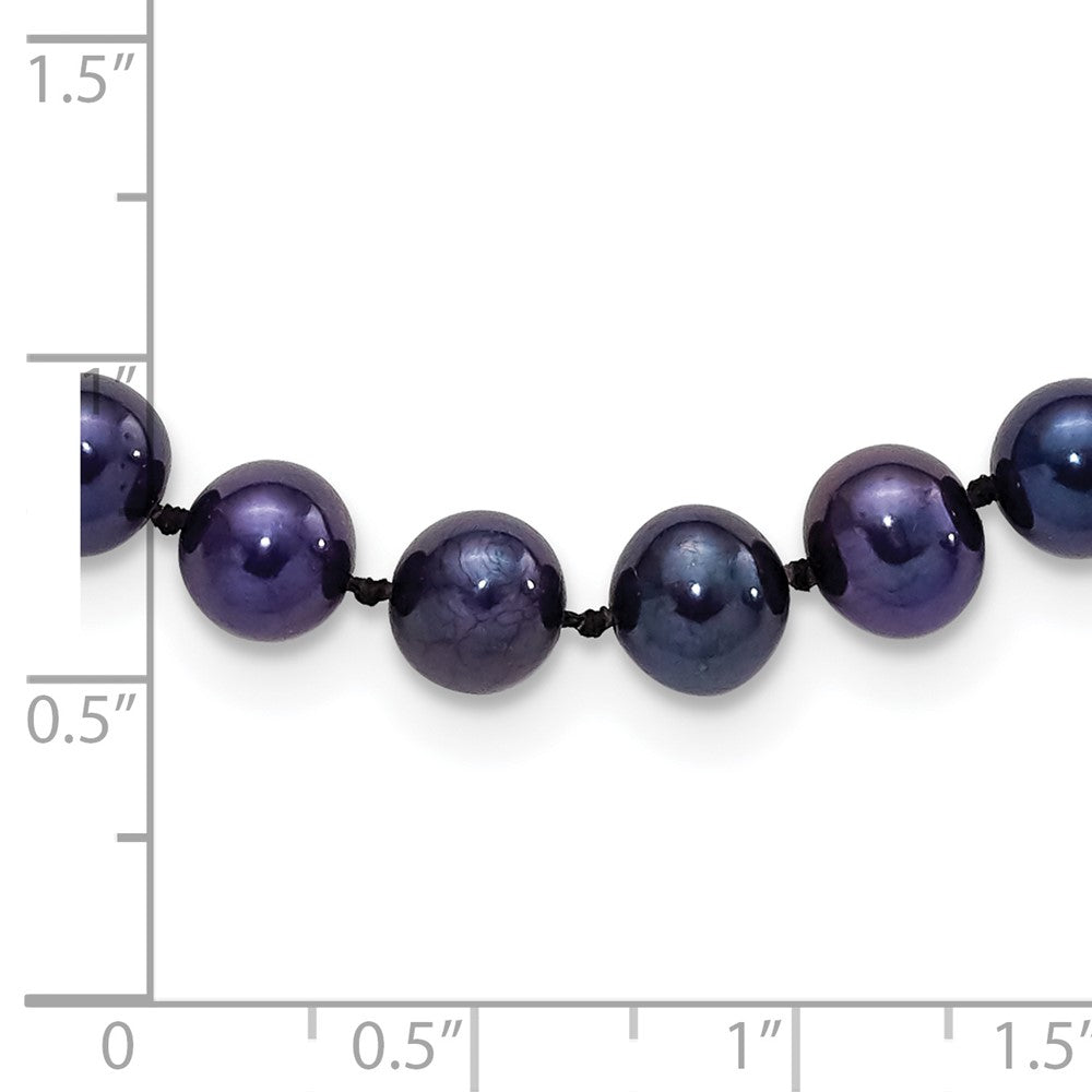 7.25 Inch Sterling Silver Rhod-Plated 6-7mm Black Fwc Pearl Bracelet