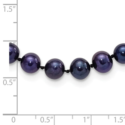7.25 Inch Sterling Silver Rhod-Plated 6-7mm Black Fwc Pearl Bracelet