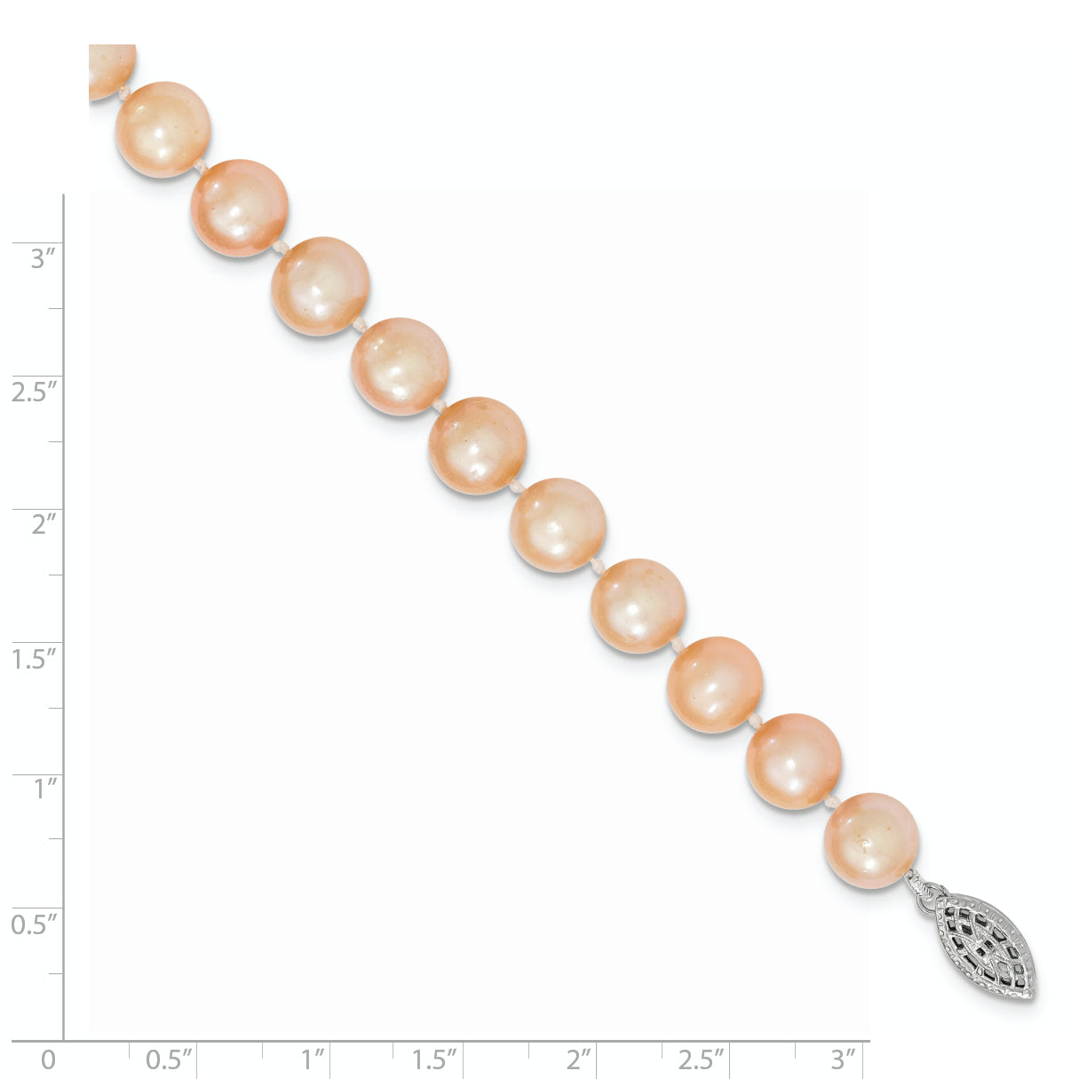 Sterling Silver 9-10mm Pink Egg Shape Fw Cultured Pearl Necklace