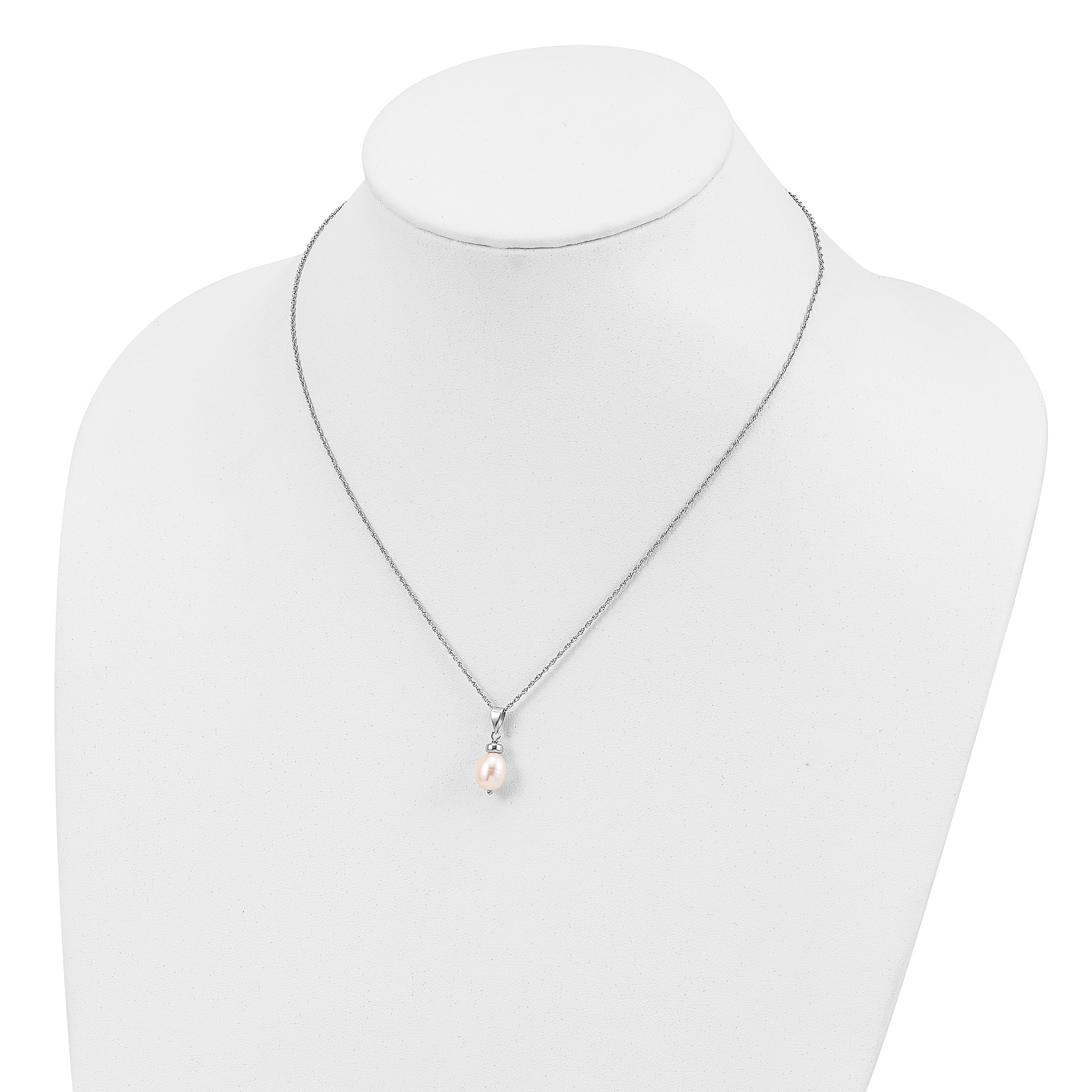 Sterling Silver 7-8mm Fwc Pearl Pendant/Earrings Boxed Set