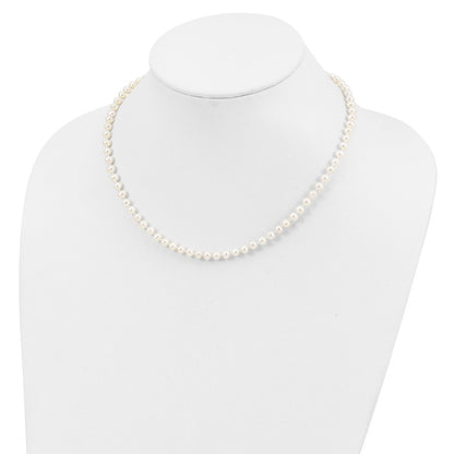 Sterling Silver Rhodium 4-5mm White Fwc Pearl Necklace