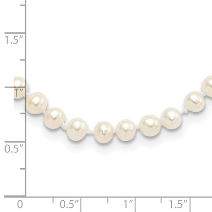 Sterling Silver Rhodium 4-5mm White Fwc Pearl Necklace