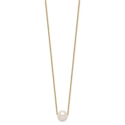 Sterling Silver Gold-Plated 8-9mm Fwc Pearl 18inch Necklace