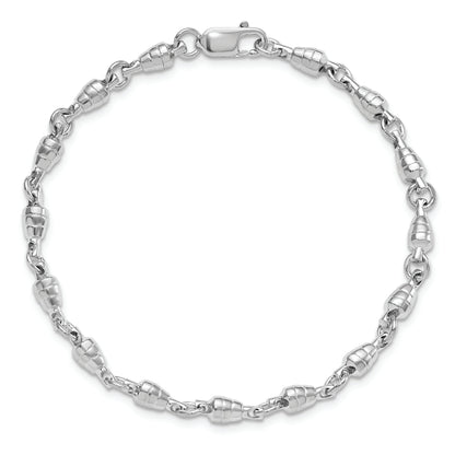 7.5 Inch De-Ani Sterling Silver Rhodium-Plated Polished Swivel Link Bracelet