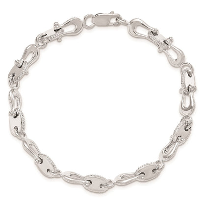 8 Inch De-Ani Sterling Silver Rhodium-Plated Polished Mariners Link Bracelet