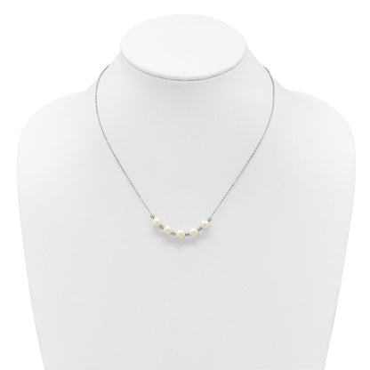 Sterling Silver Rhodium-Plated Fwc Pearl 16in with 2in Ext Necklace