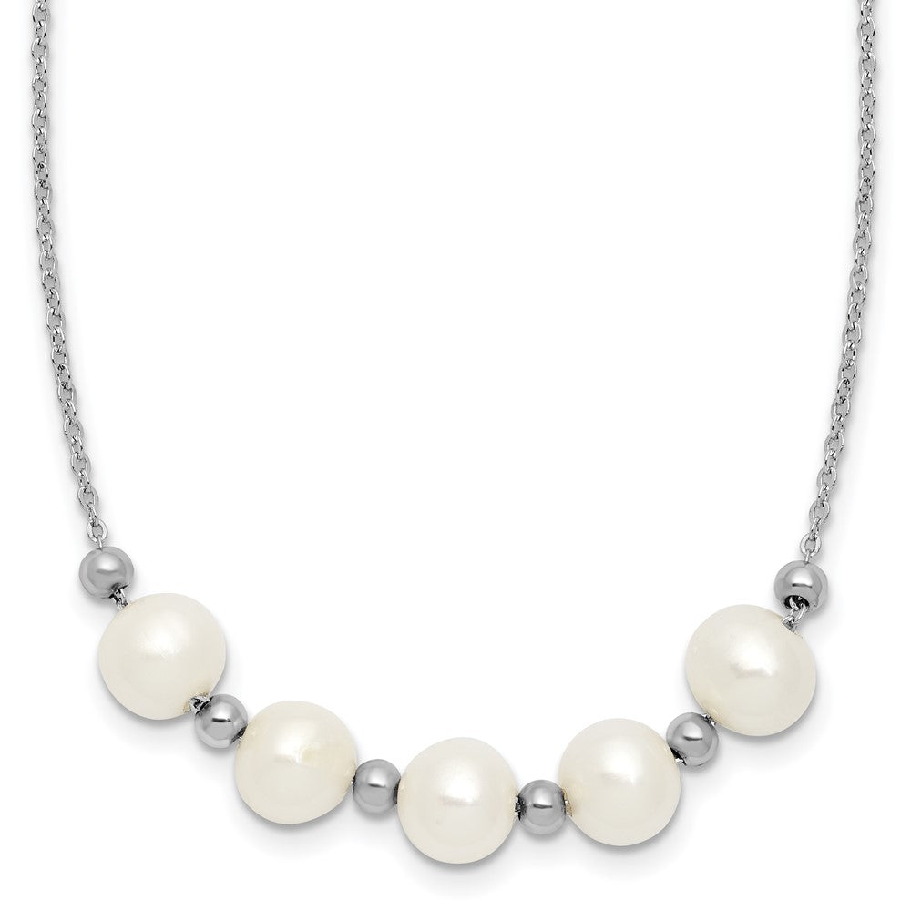 Sterling Silver Rhodium-Plated Fwc Pearl 16in with 2in Ext Necklace