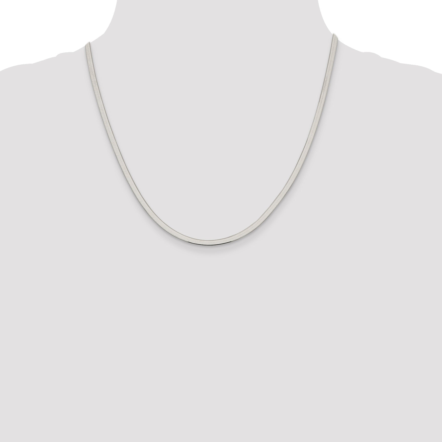 20 Inch Sterling Silver 3mm Magic Herringbone Chain Necklace