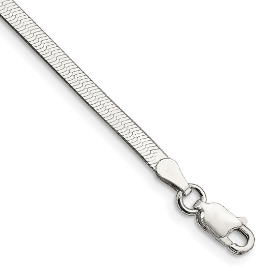 8 Inch Sterling Silver 3mm Magic Herringbone Chain Bracelet