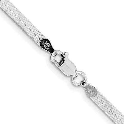Sterling Silver Rhodium-Plated 3mm Magic Herringbone Chain