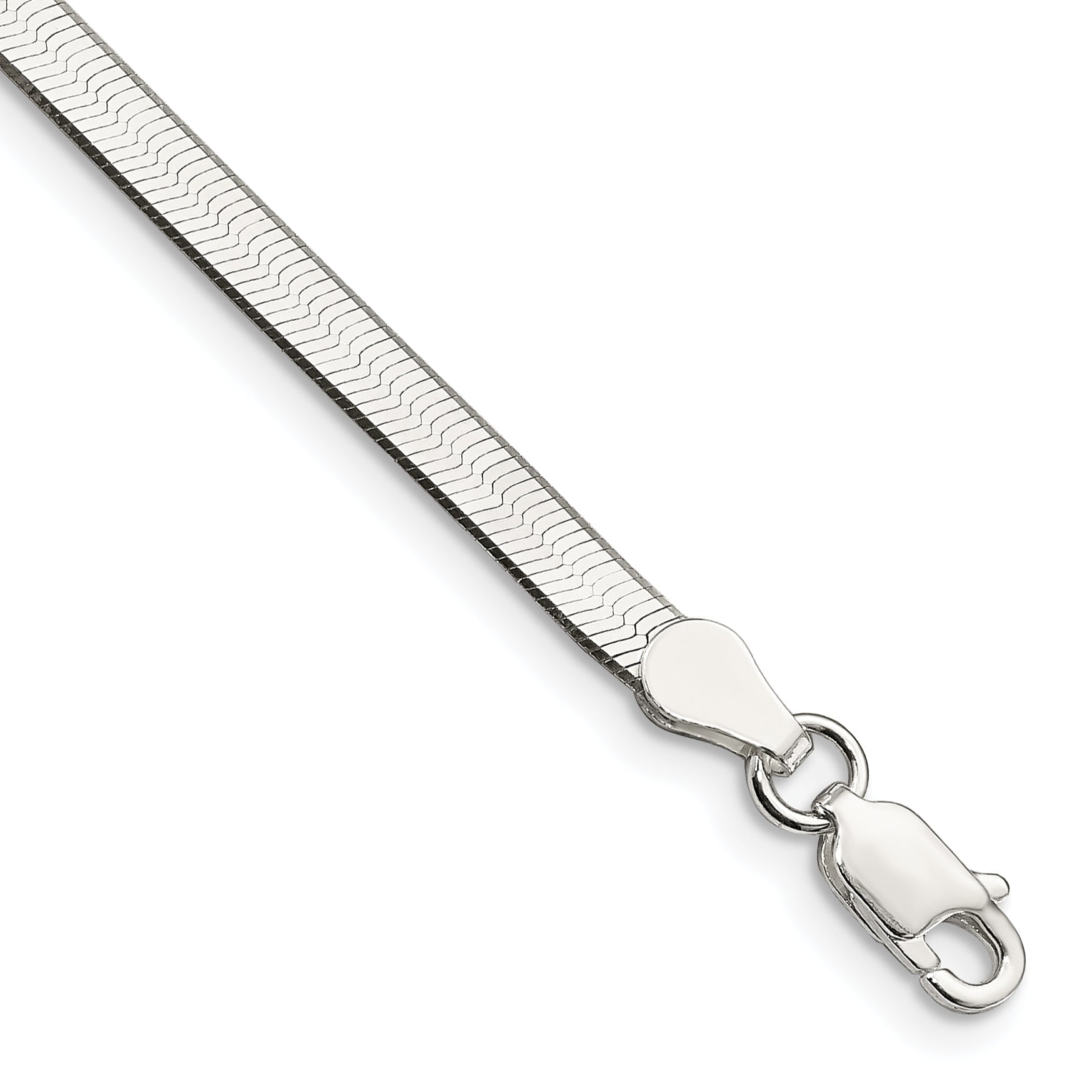 7 Inch Sterling Silver 3.5mm Magic Herringbone Chain Bracelet