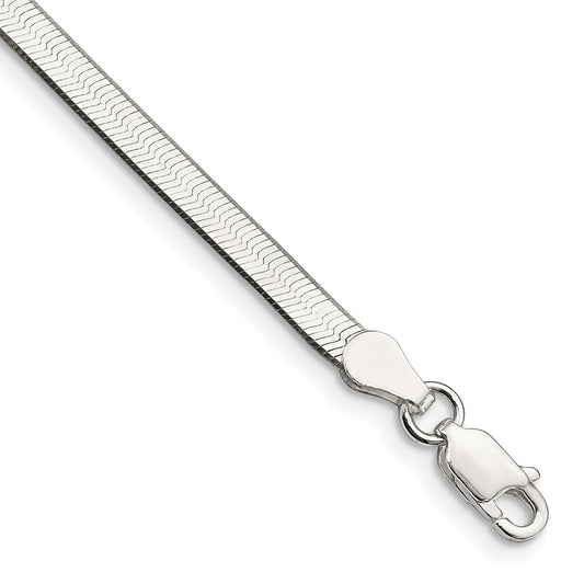 8 Inch Sterling Silver 3.5mm Magic Herringbone Chain Bracelet