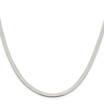 Sterling Silver Rhodium-Plated 3.5mm Magic Herringbone Chain