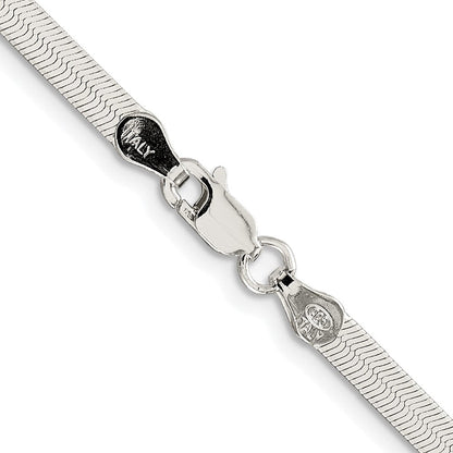 Sterling Silver Rhodium-Plated 3.5mm Magic Herringbone Chain