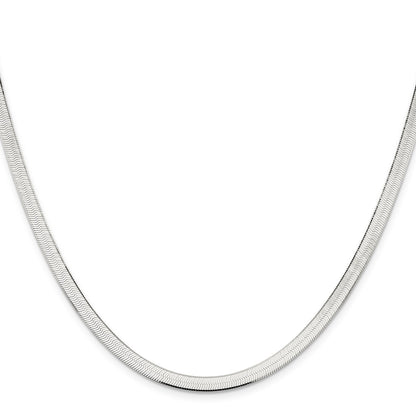 24 Inch Sterling Silver 4.5mm Magic Herringbone Chain Necklace