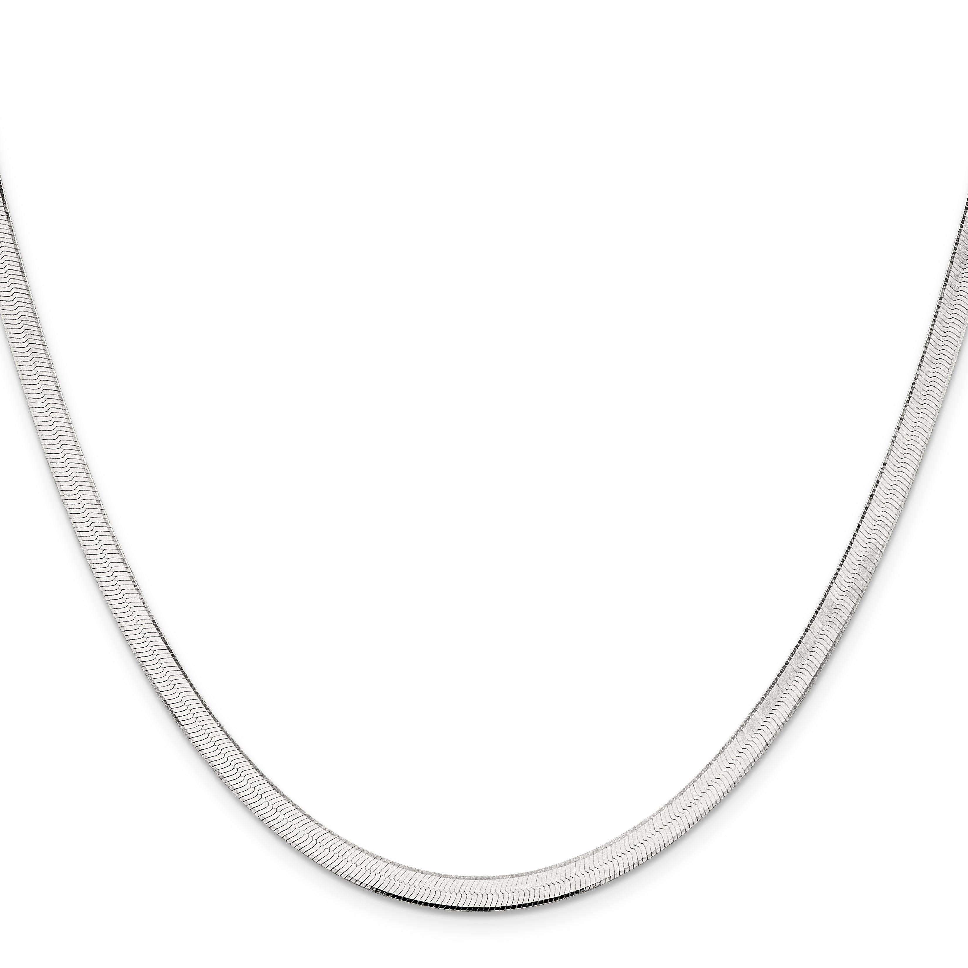 24 Inch Sterling Silver 4.5mm Magic Herringbone Chain Necklace