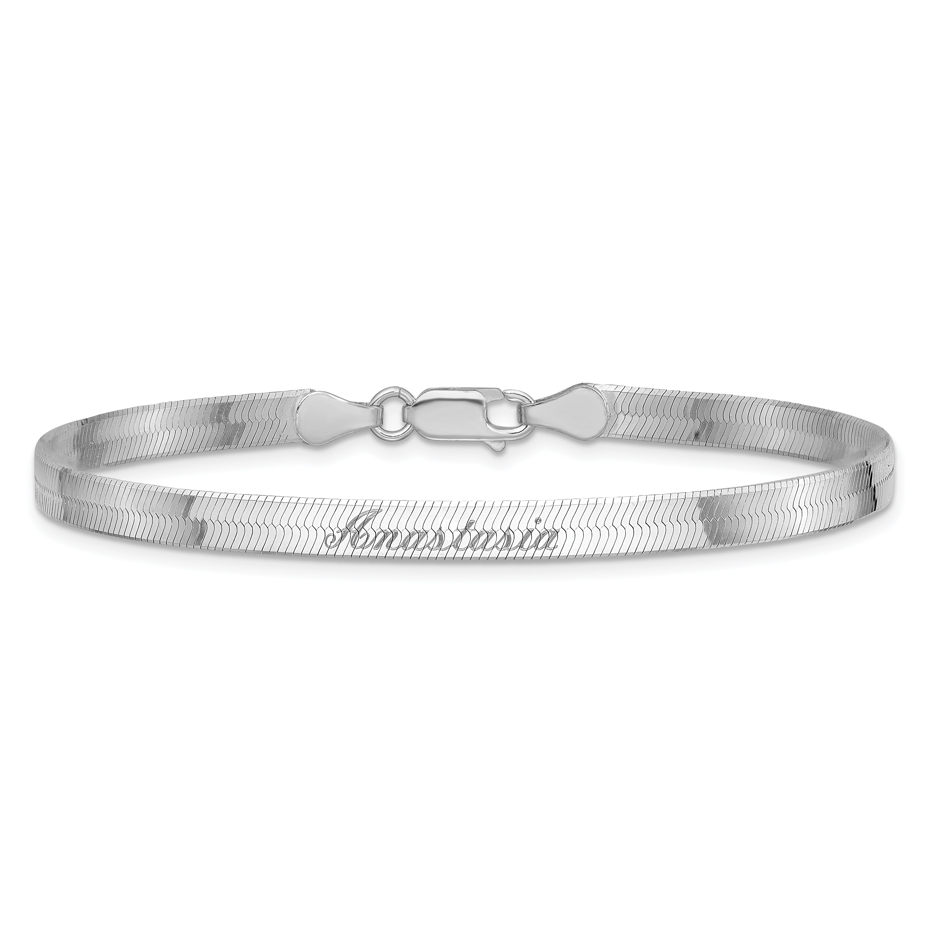 8 Inch Sterling Silver 4.5mm Magic Herringbone Chain Bracelet