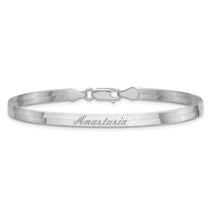 8 Inch Sterling Silver 4.5mm Magic Herringbone Chain Bracelet