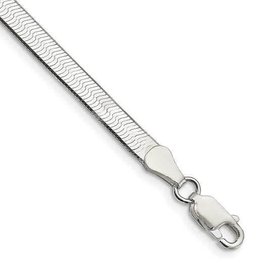 8 Inch Sterling Silver 4.5mm Magic Herringbone Chain Bracelet