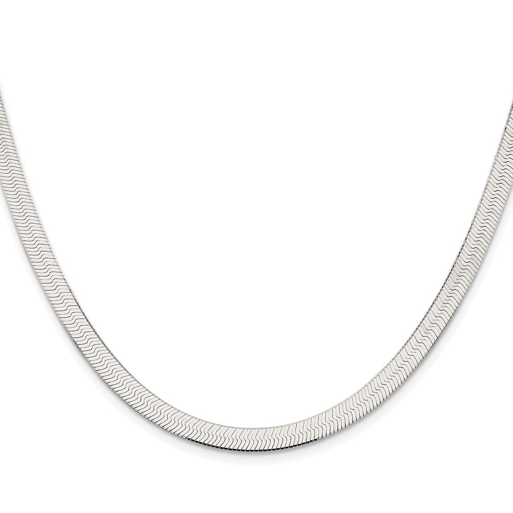 Sterling Silver Rhodium-Plated 5.25mm Magic Herringbone Chain