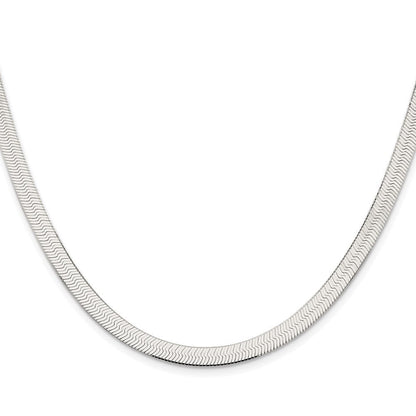 Sterling Silver Rhodium-Plated 5.25mm Magic Herringbone Chain