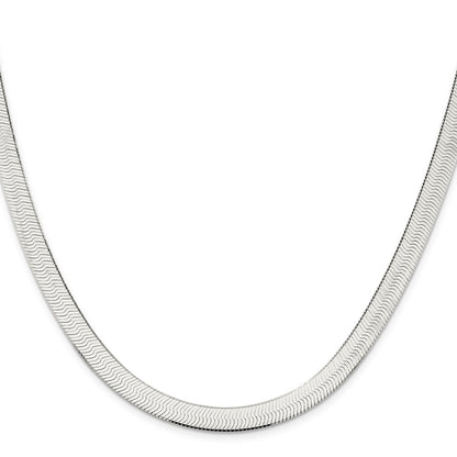 16 Inch Sterling Silver 7.3mm Magic Herringbone Chain Necklace