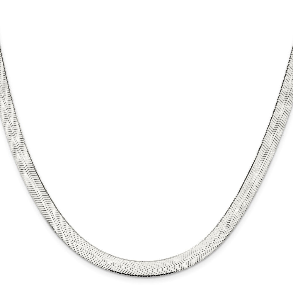 18 Inch Sterling Silver 7.3mm Magic Herringbone Chain Necklace