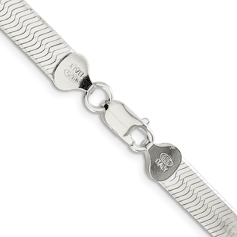 16 Inch Sterling Silver 7.3mm Magic Herringbone Chain Necklace