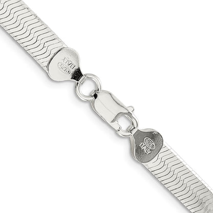24 Inch Sterling Silver 7.3mm Magic Herringbone Chain Necklace