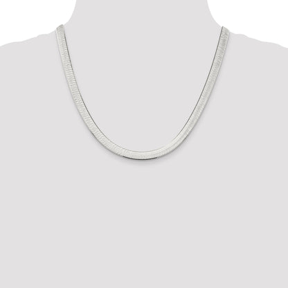 20 Inch Sterling Silver 7.3mm Magic Herringbone Chain Necklace