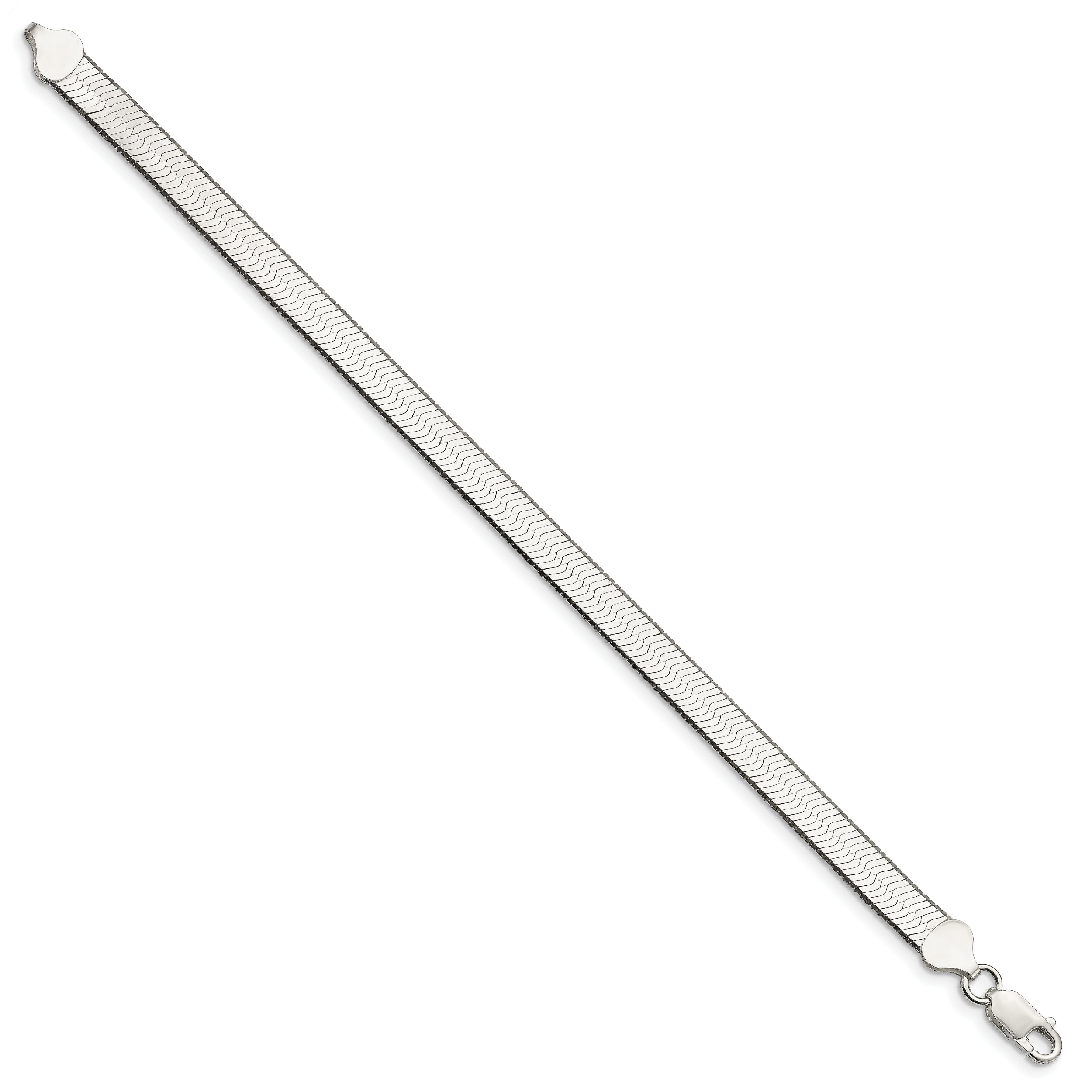 7 Inch Sterling Silver 7.3mm Magic Herringbone Chain Bracelet