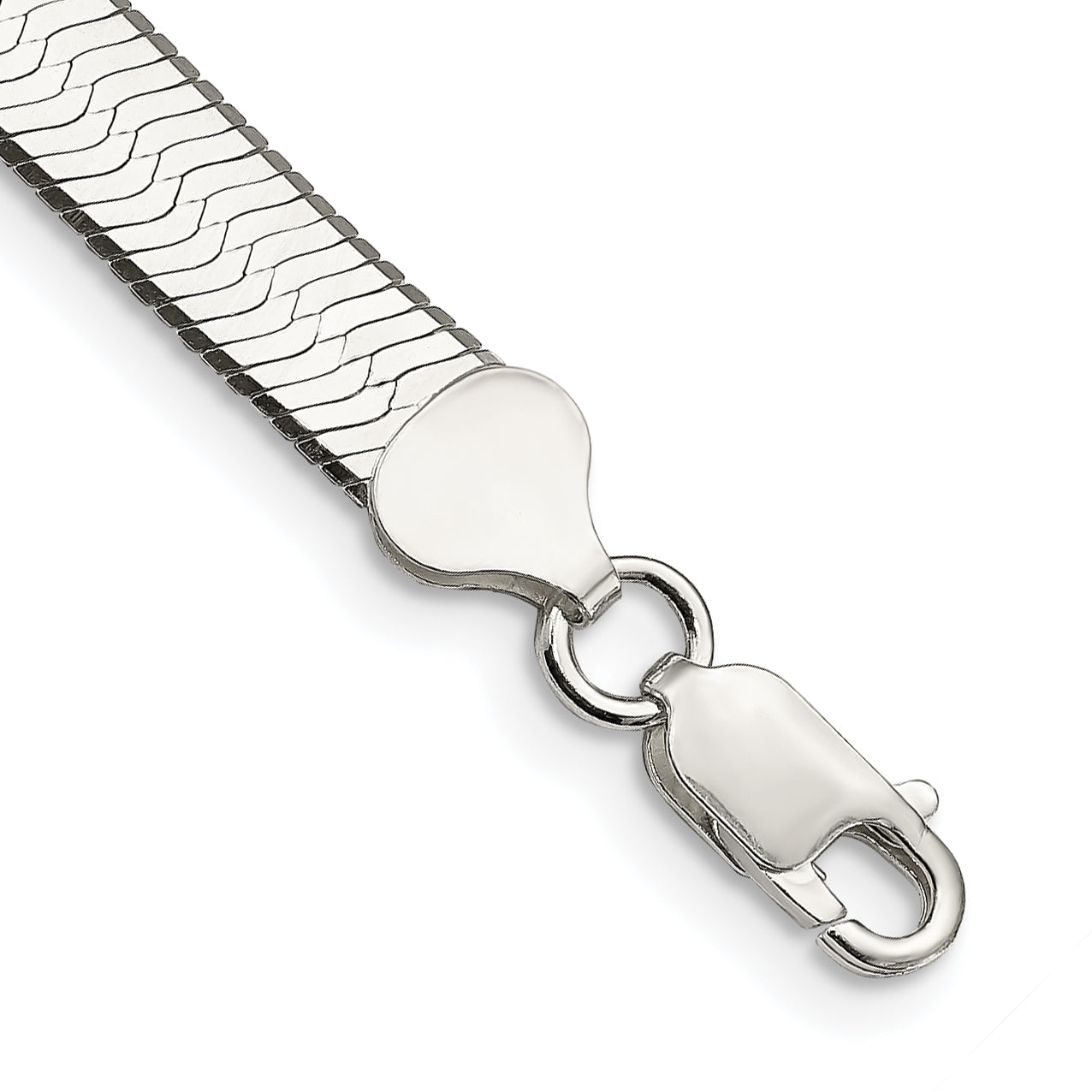 7 Inch Sterling Silver 7.3mm Magic Herringbone Chain Bracelet