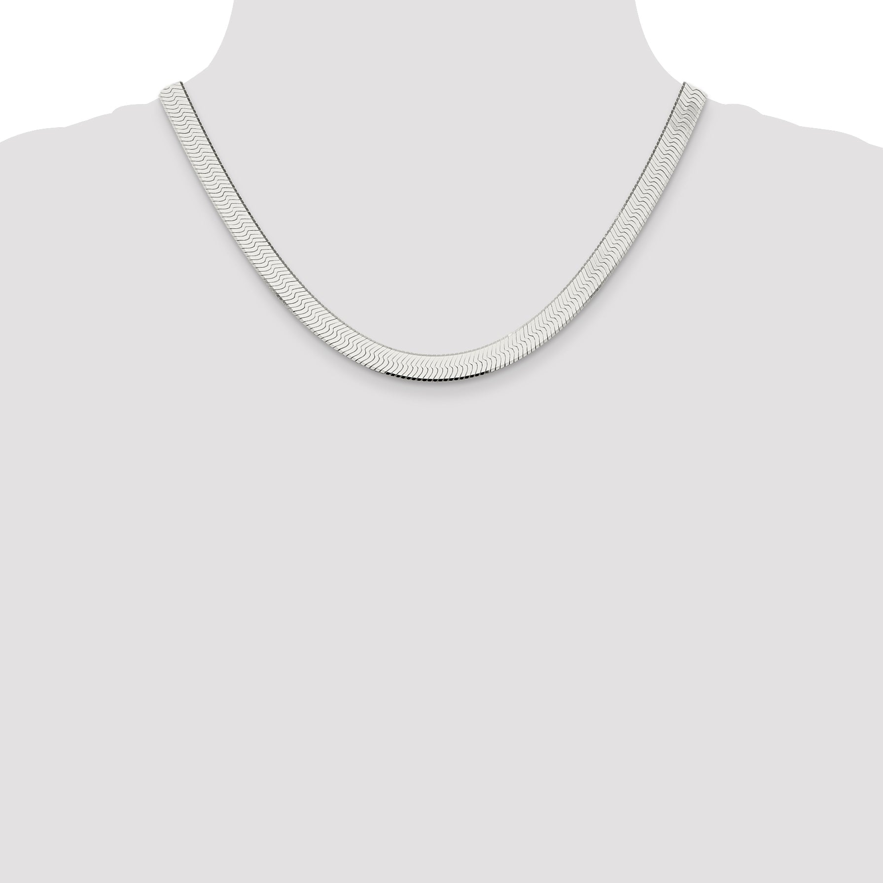 18 Inch Sterling Silver 8mm Magic Herringbone Chain Necklace